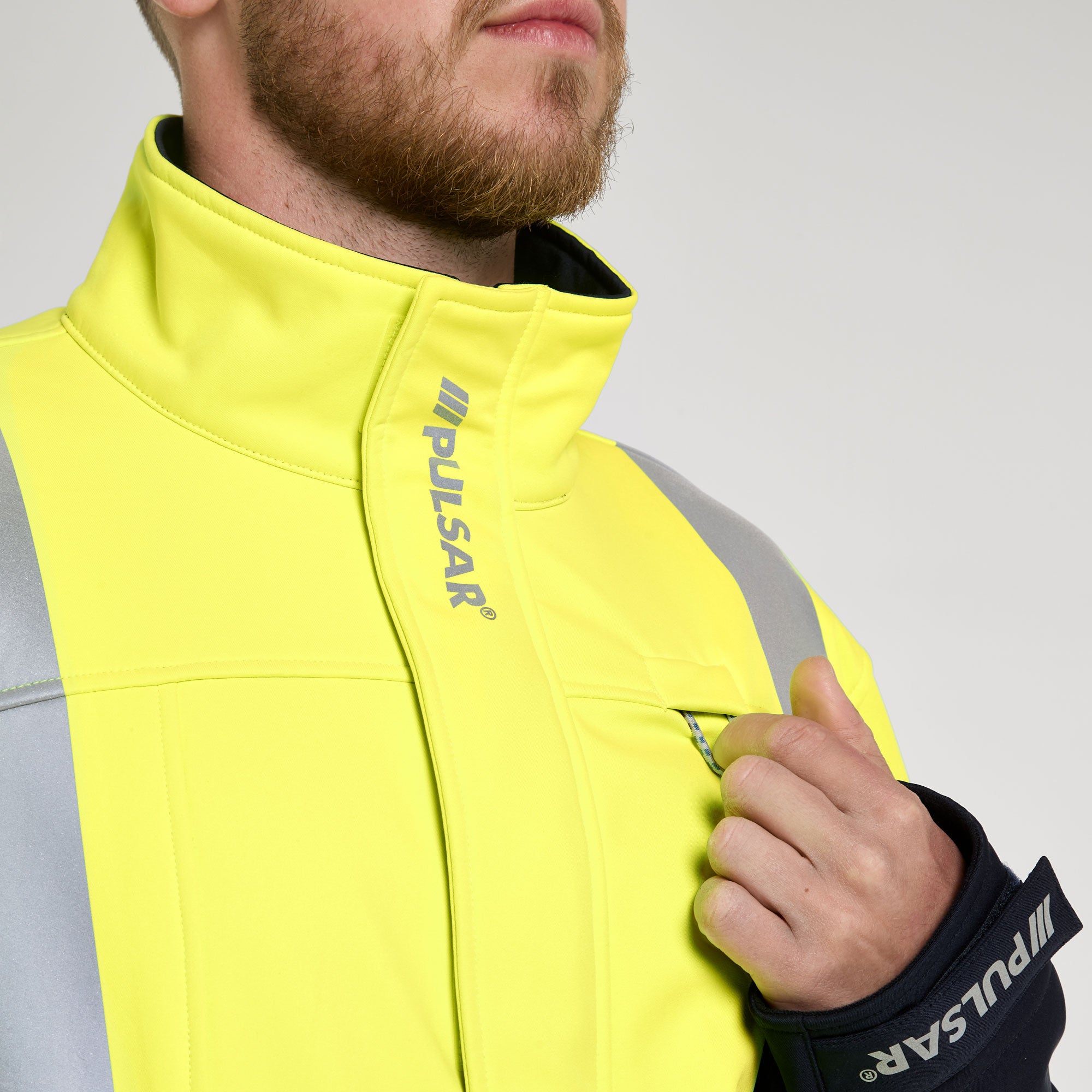 Two Tone Interactive Softshell Jacket Yellow/Navy