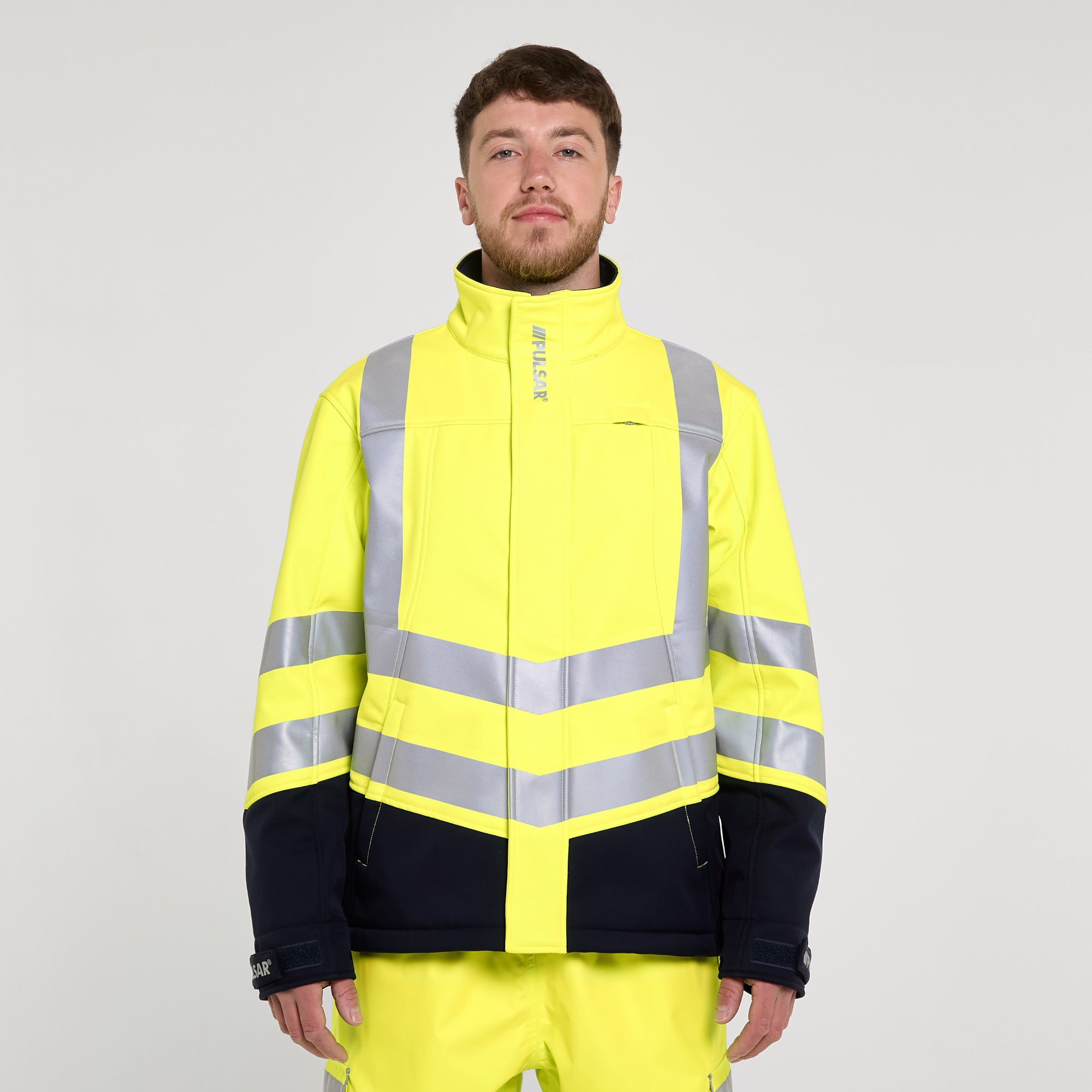 Two Tone Interactive Softshell Jacket Yellow/Navy