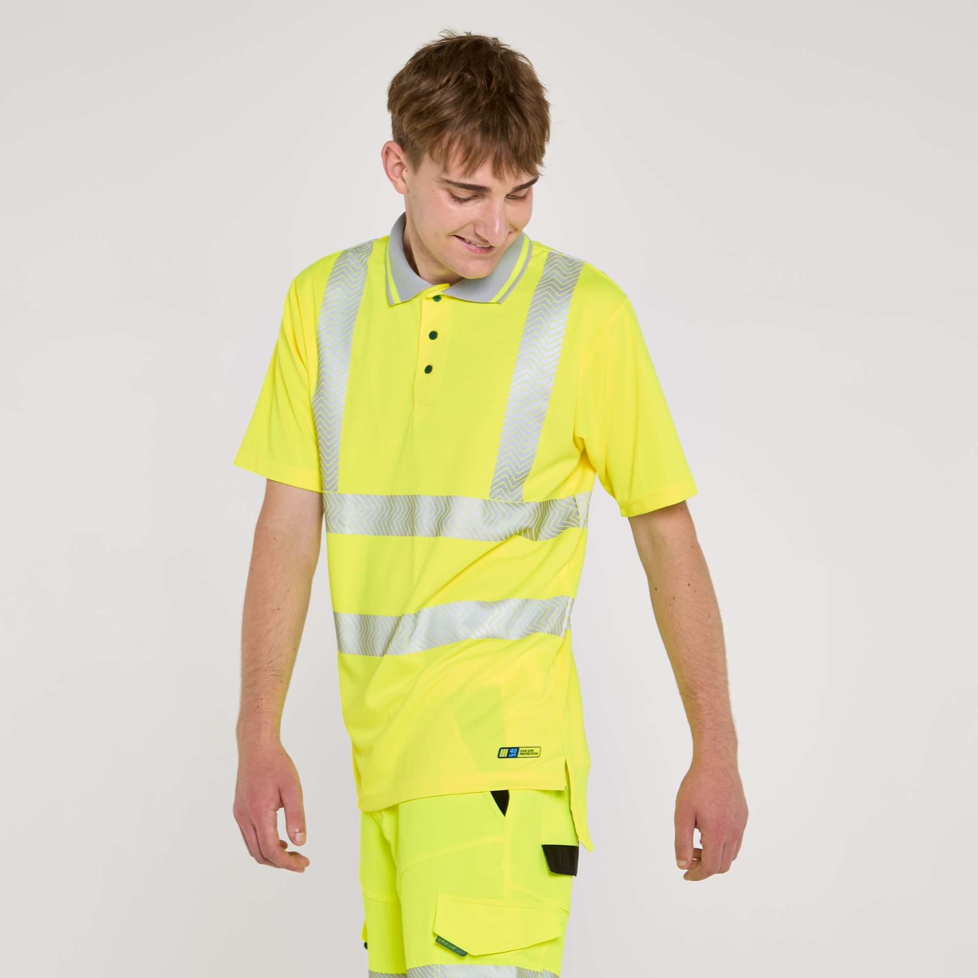Short Sleeve Polo Shirt Yellow - Bamboo Content
