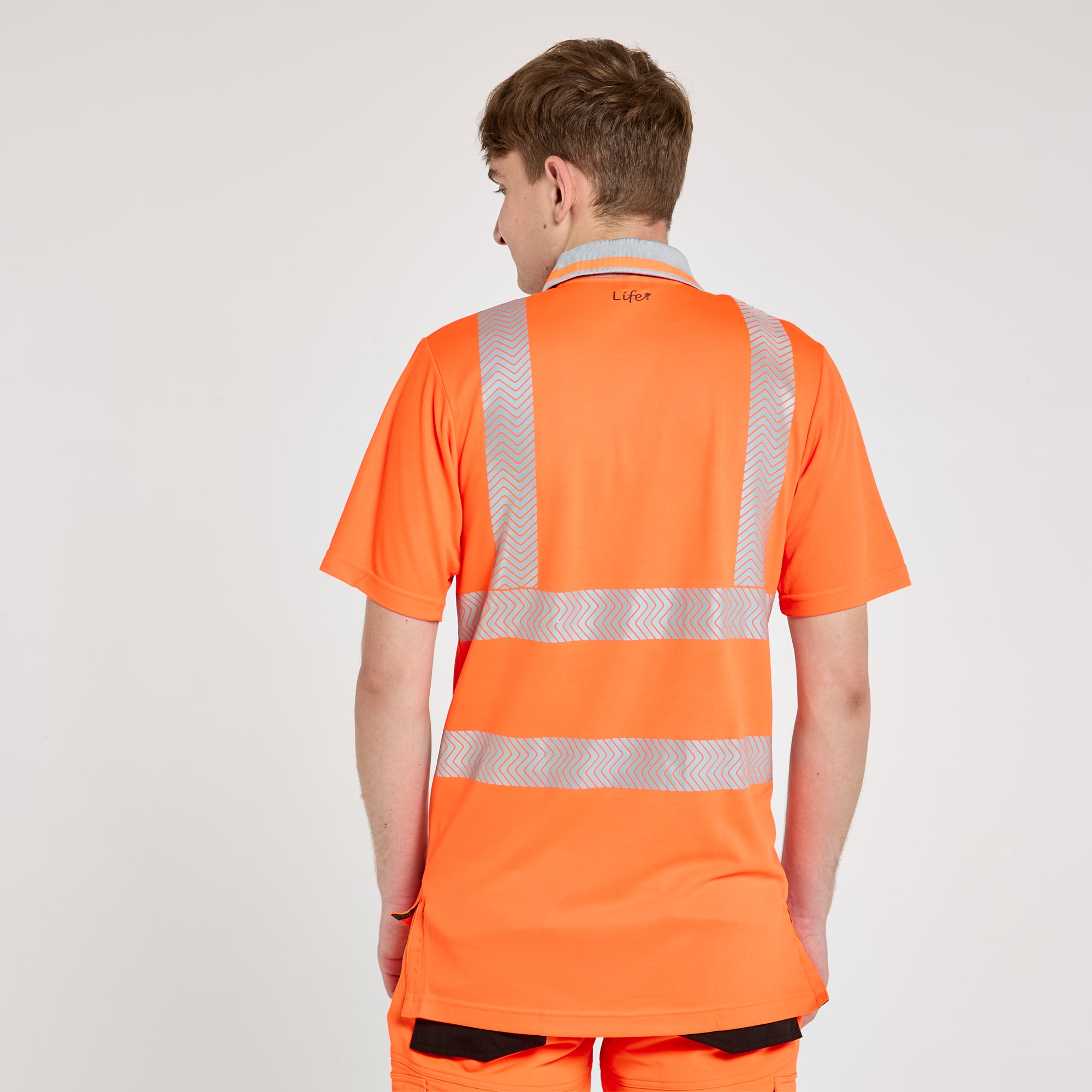 Short Sleeve Polo Shirt Orange - Bamboo Content