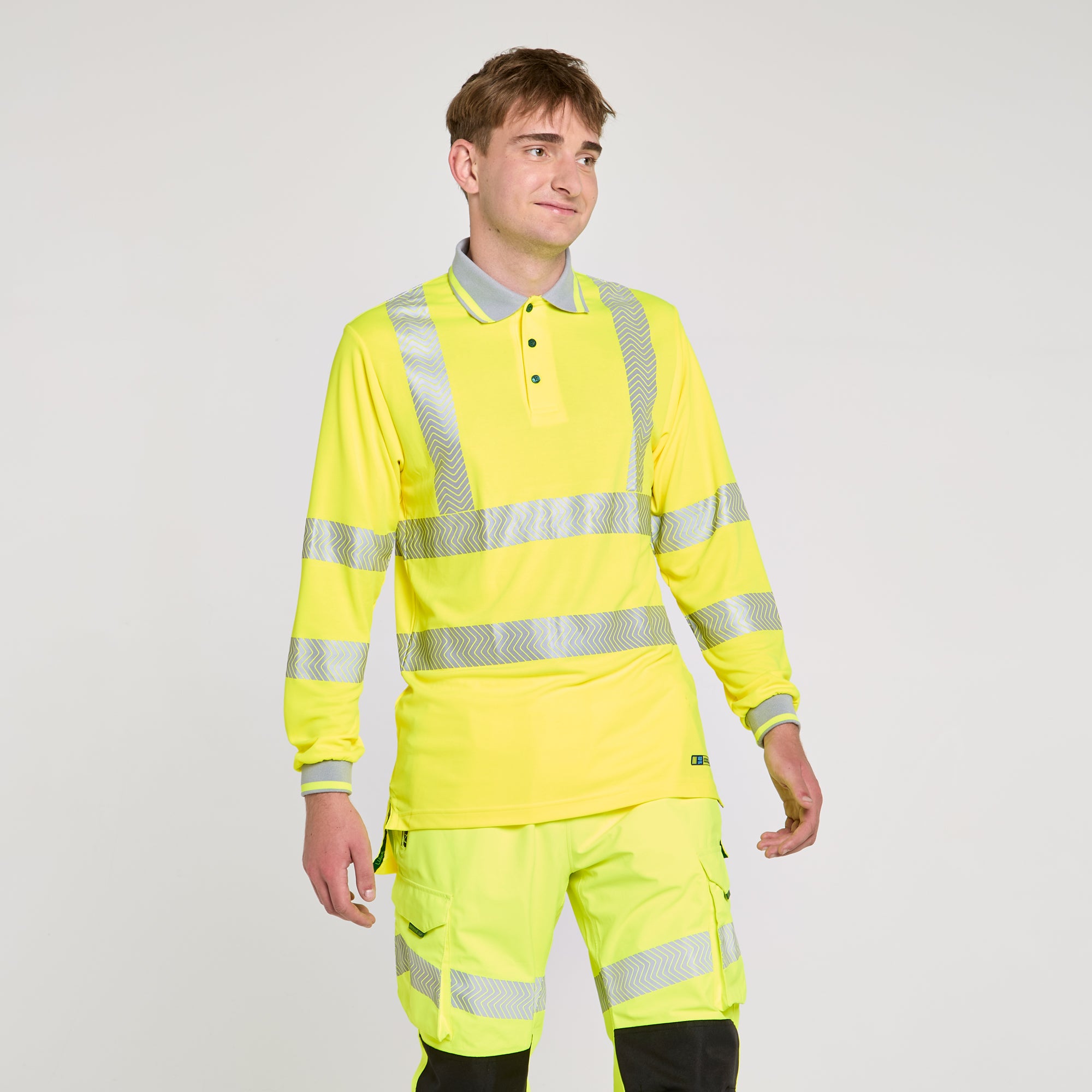 Long Sleeve Polo Shirt Yellow - Bamboo Content