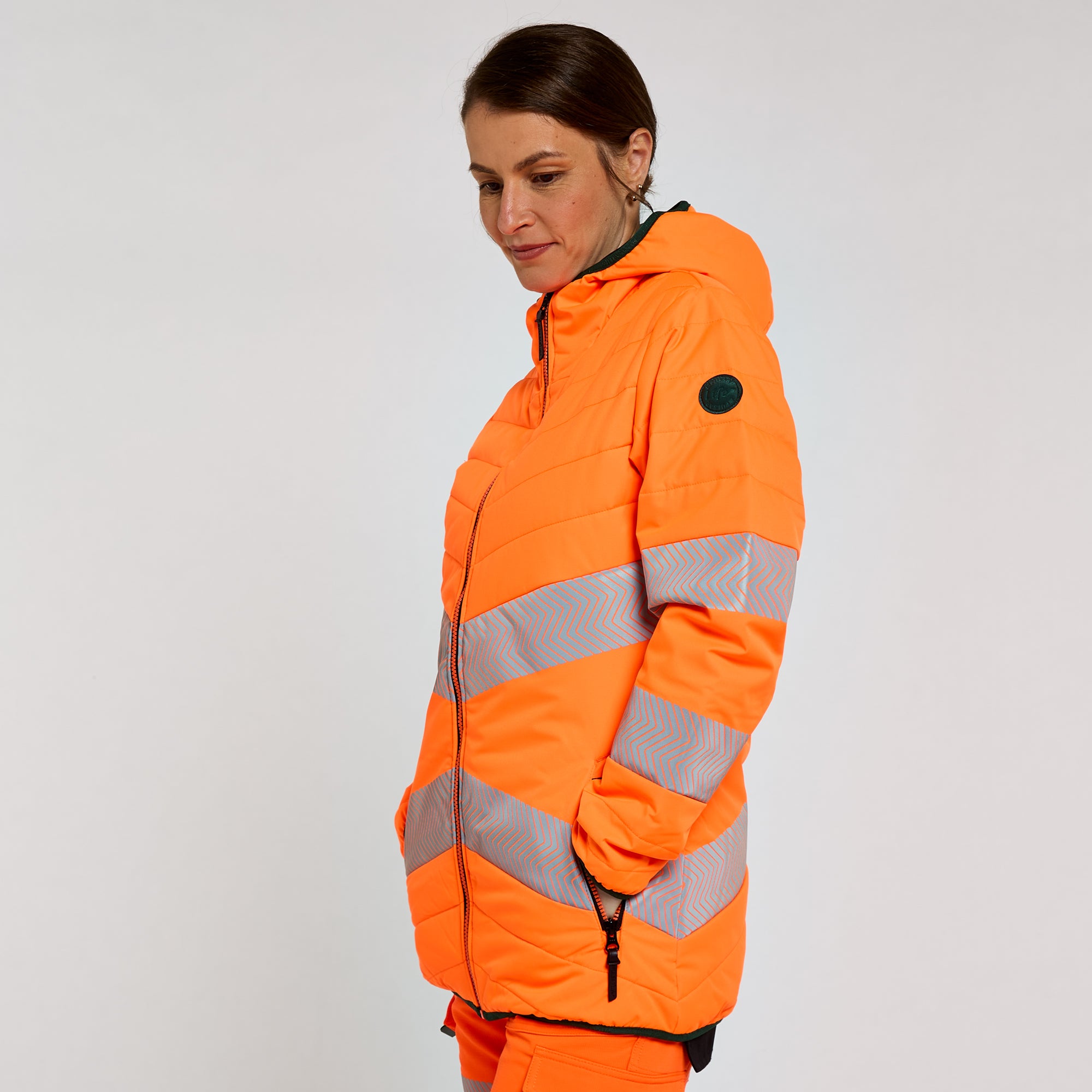 Women's Reversible Puffer Jacket Orange