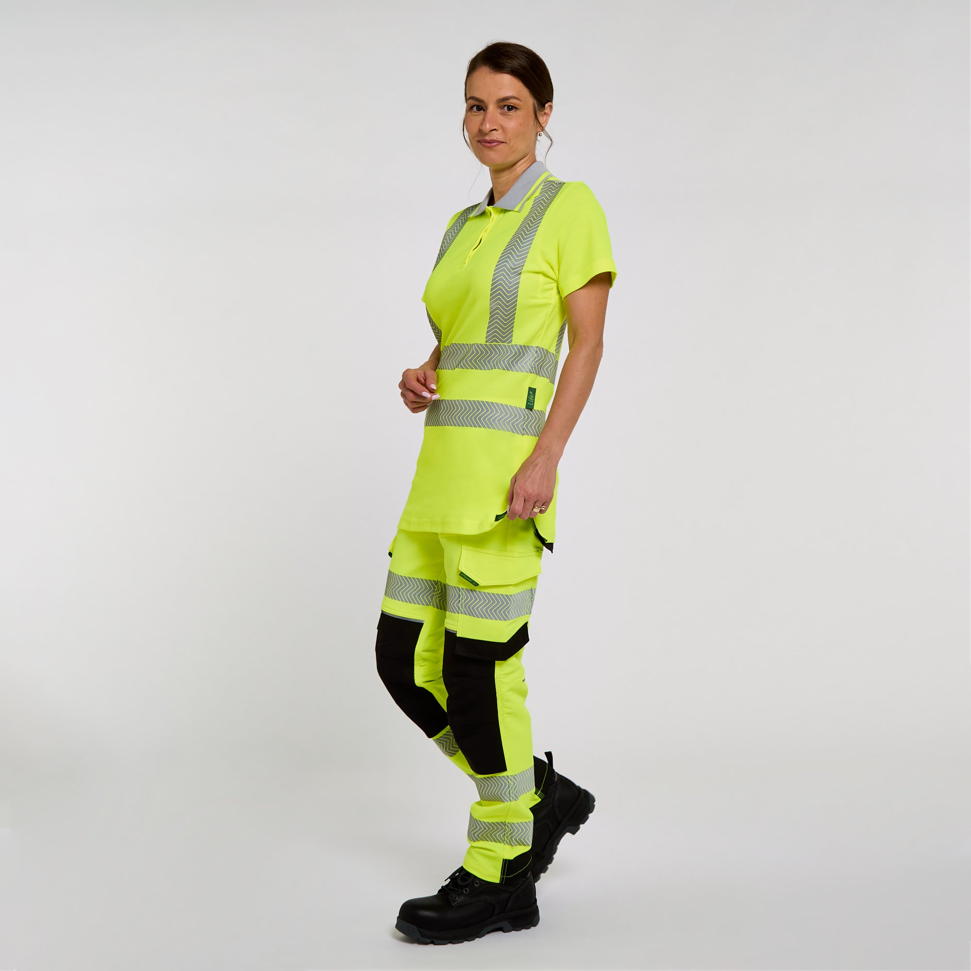 Women's Short Sleeve Polo Shirt Yellow - Bamboo Content