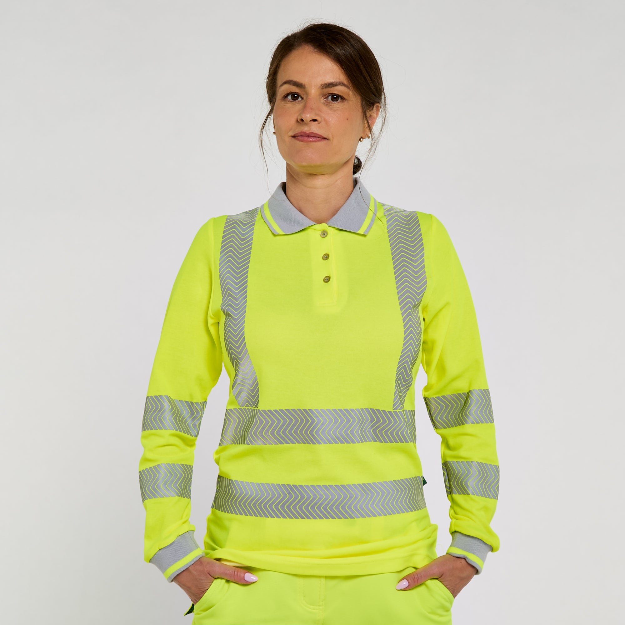 Women's Long Sleeve Polo Shirt Yellow - Bamboo Content