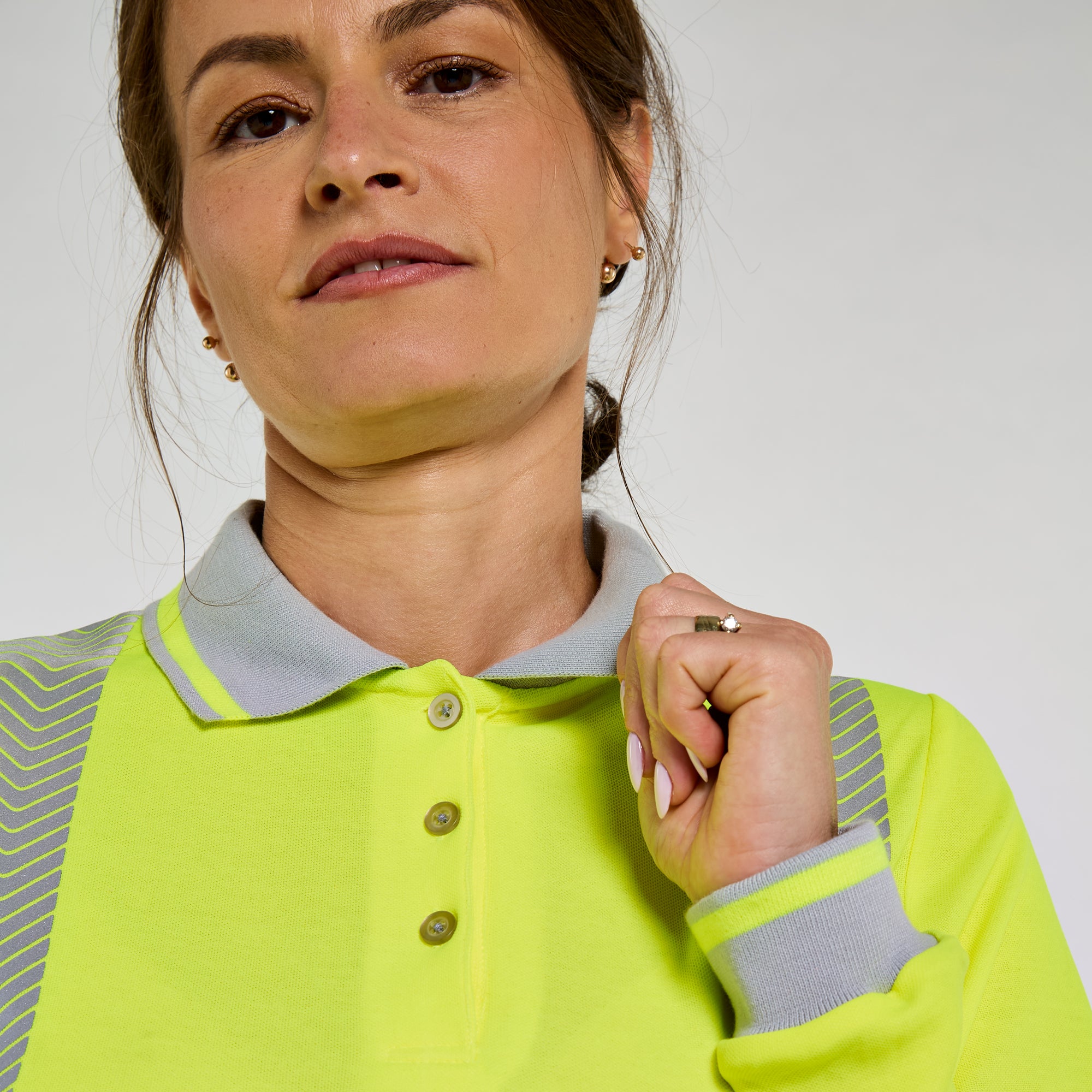 Women's Long Sleeve Polo Shirt Yellow - Bamboo Content
