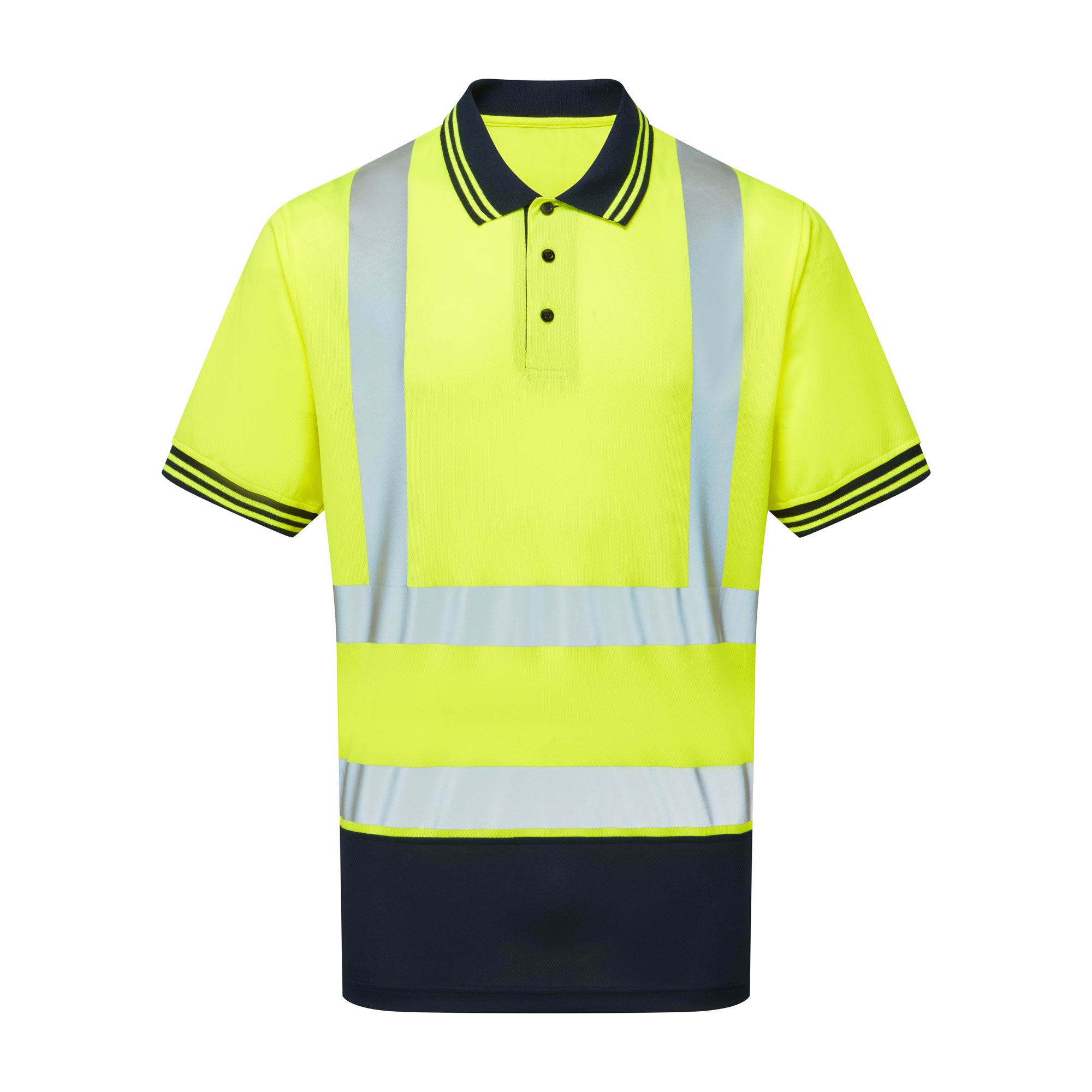 Two Tone Short Sleeve Polo Shirt Yellow