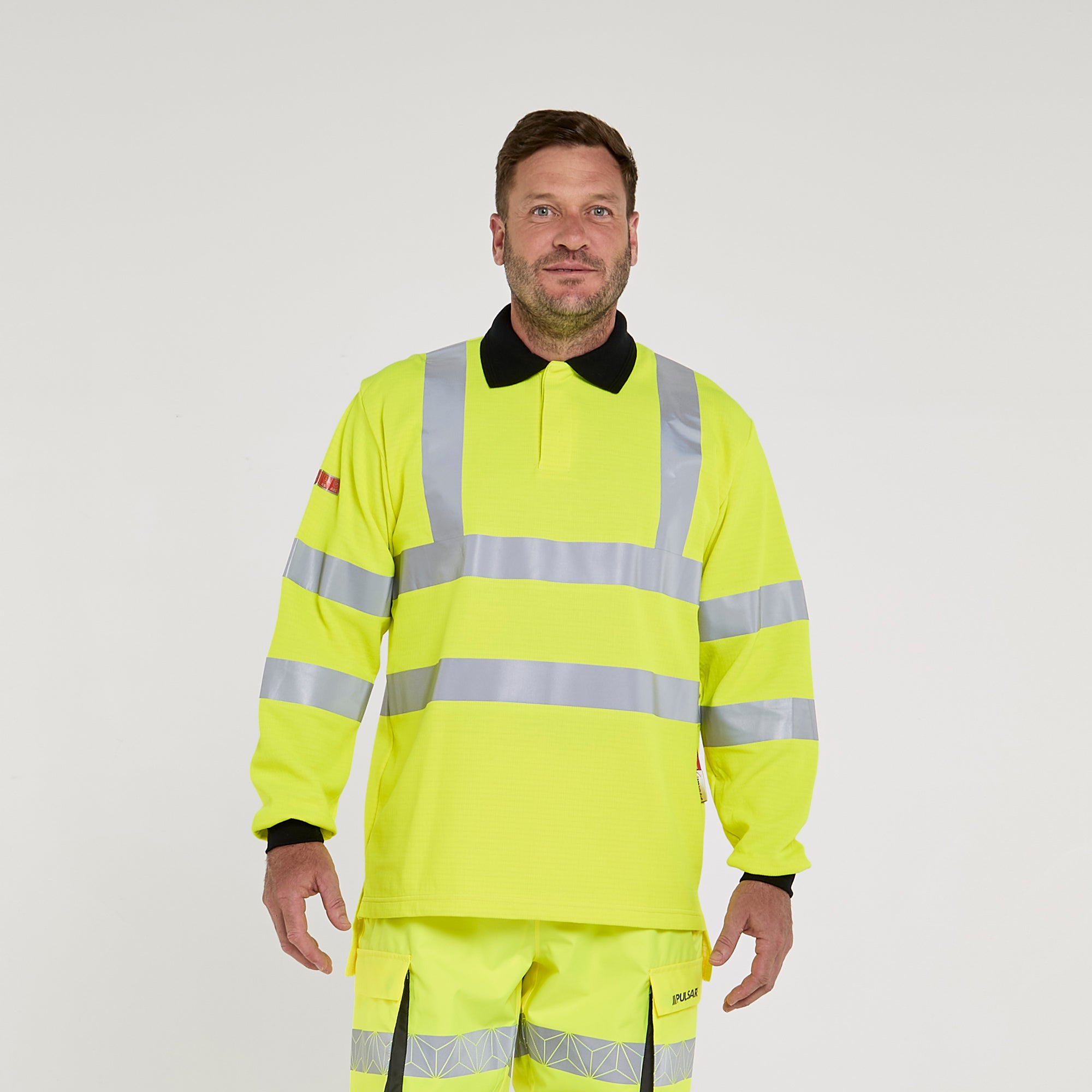 Electric ARC Long Sleeve Polo Shirt Yellow