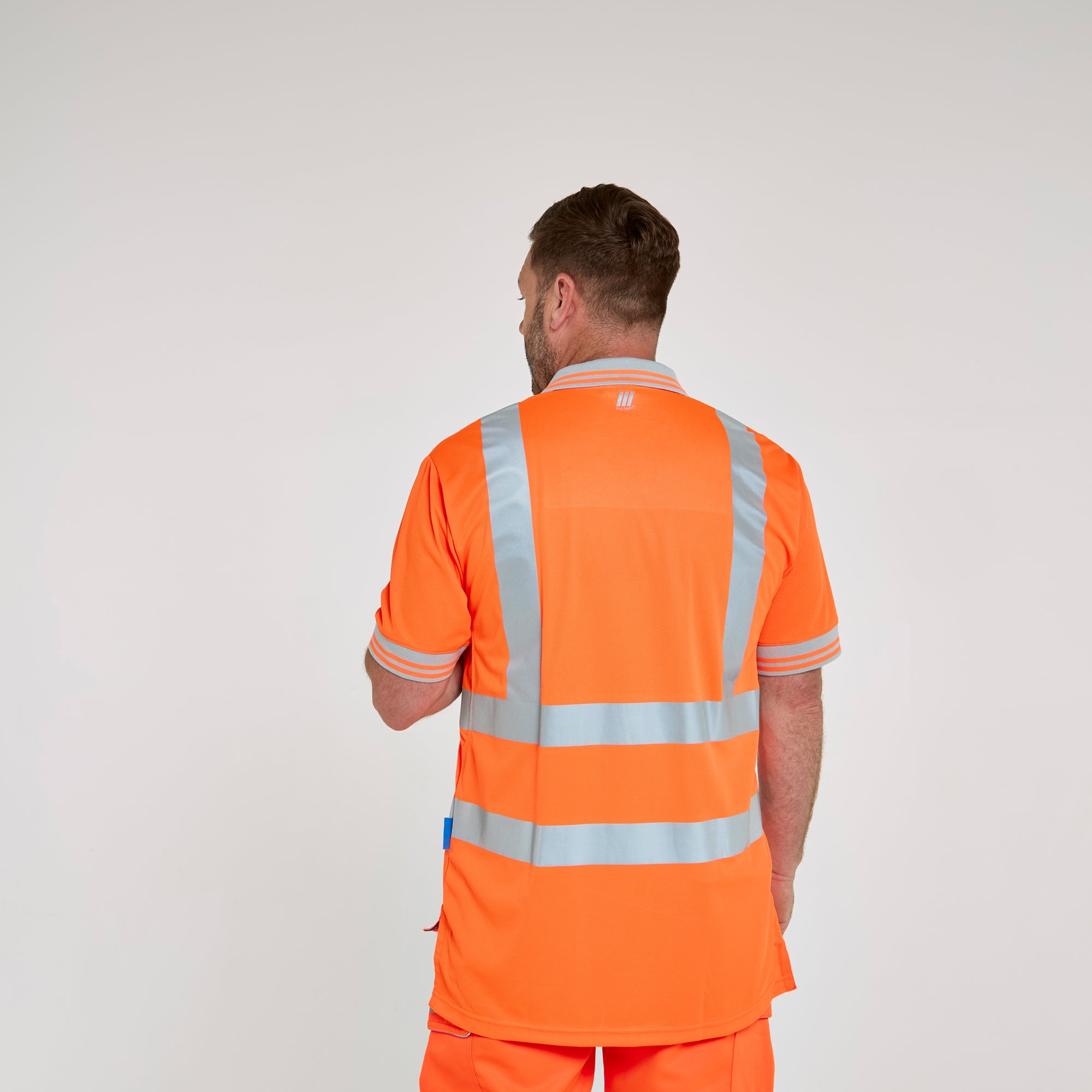 Short Sleeve Polo Shirt Orange - Recycled Content