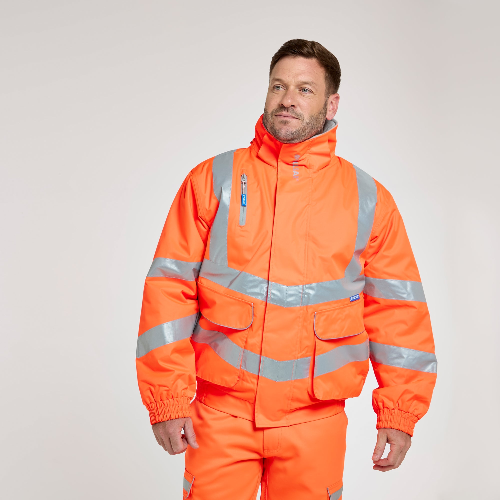 Padded Bomber Jacket Orange - Recycled Content