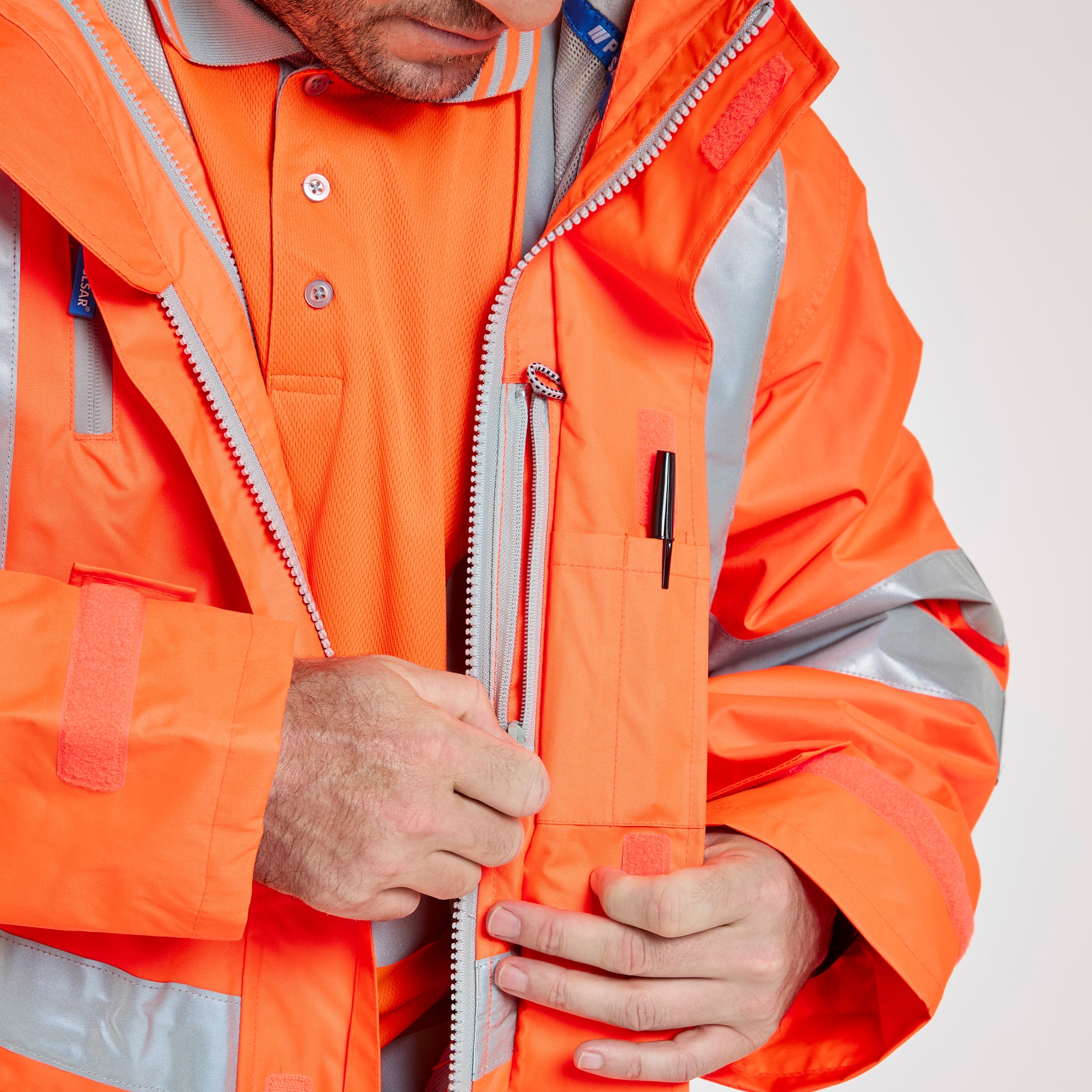 Mesh Lined Storm Coat Orange - Recycled Content