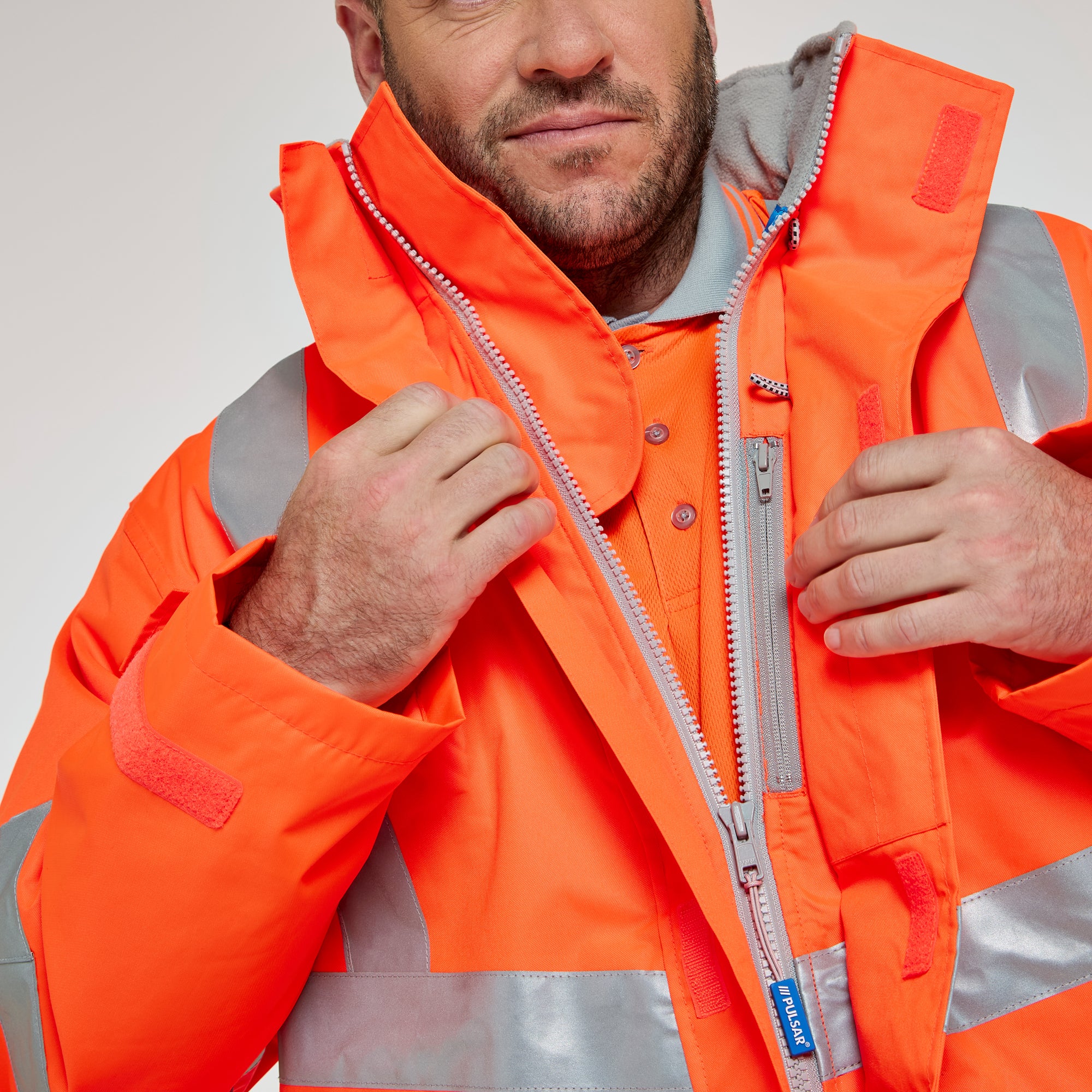 Padded Storm Coat Orange - Recycled Content