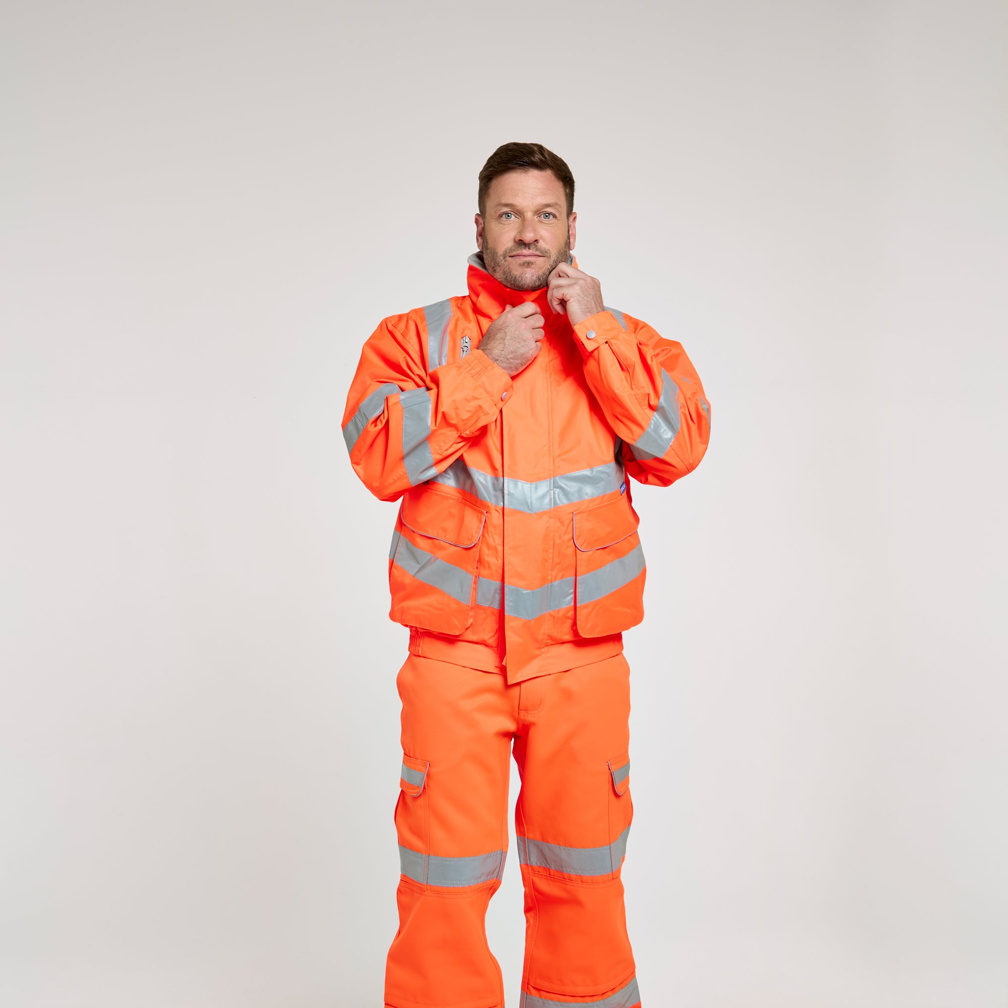 Mesh Lined Bomber Jacket Orange - Recycled Content