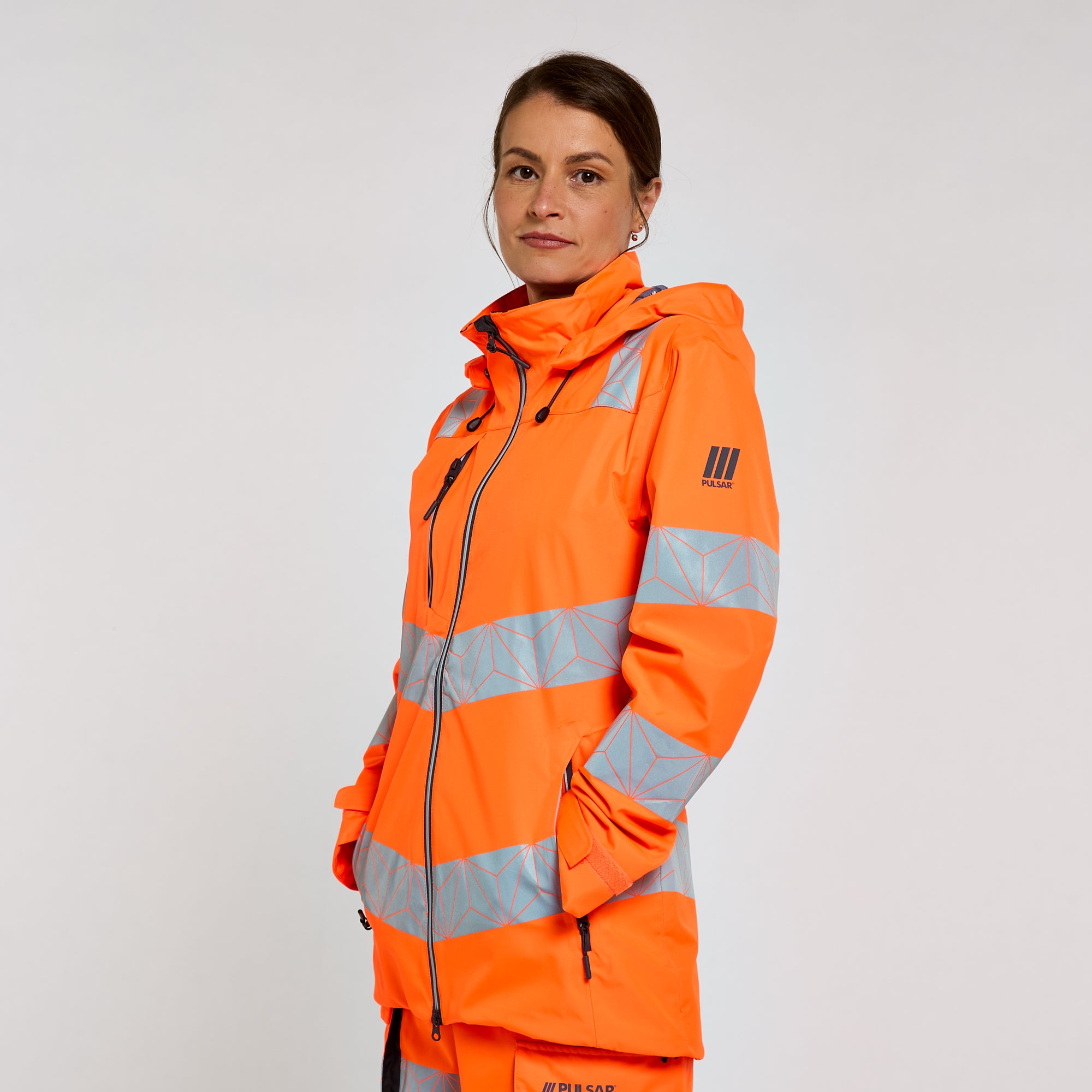 Women's Shell Jacket Orange REACT