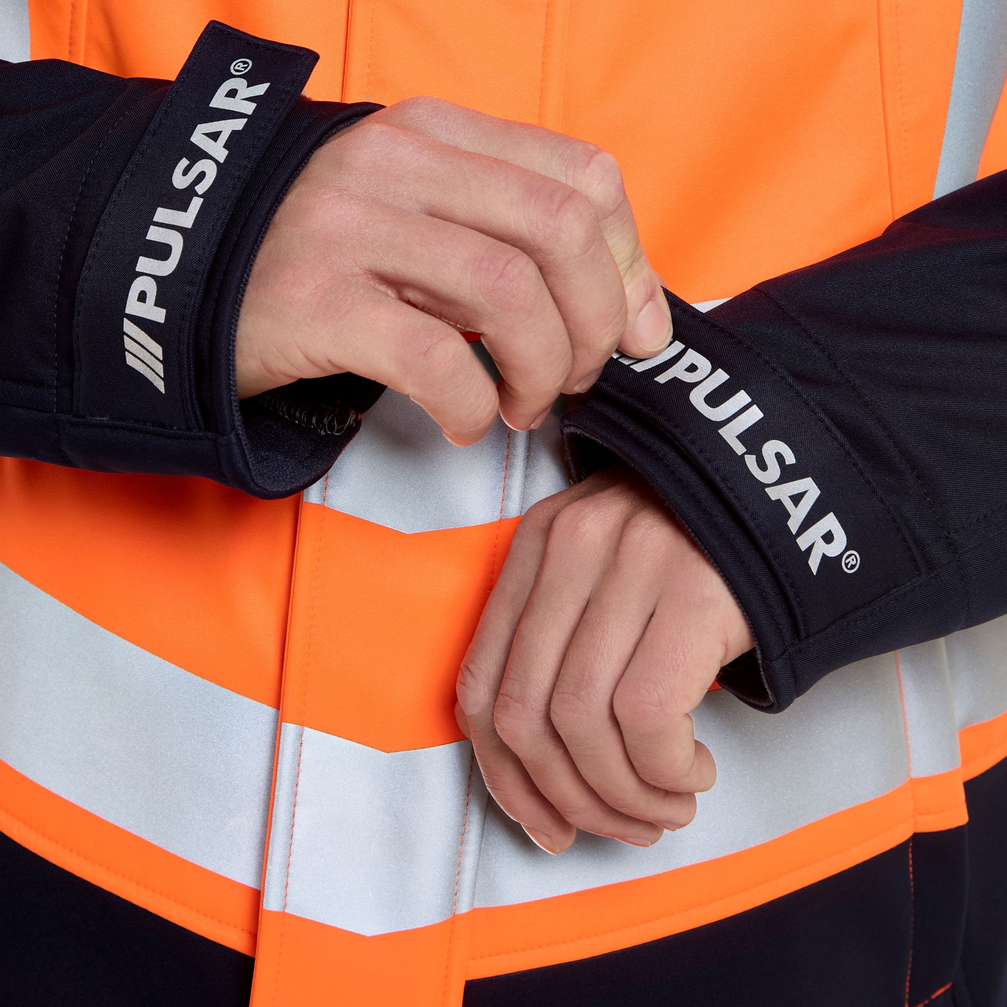 Two Tone Interactive Softshell Jacket Orange/Navy