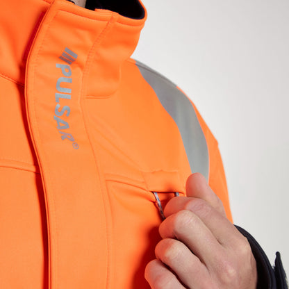 Two Tone Interactive Softshell Jacket Orange/Navy