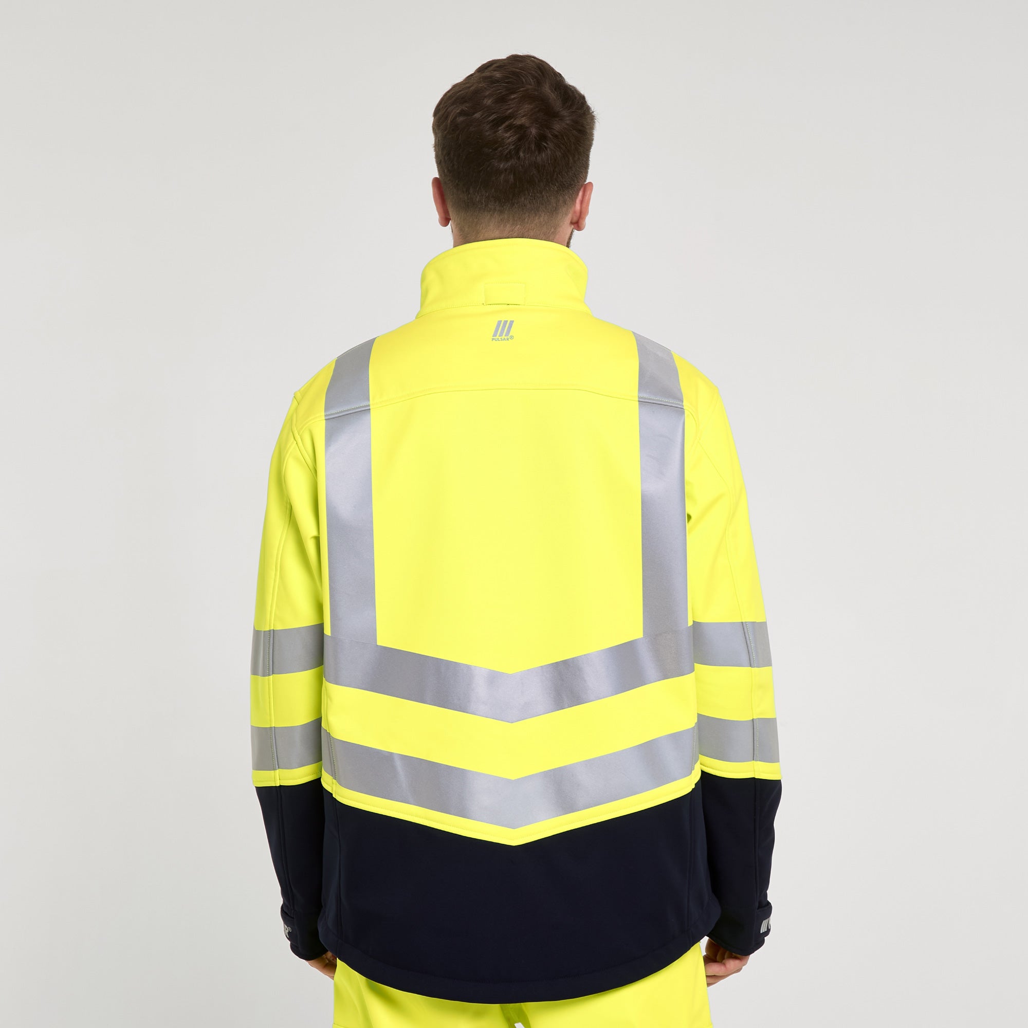 Two Tone Interactive Softshell Jacket Yellow/Navy