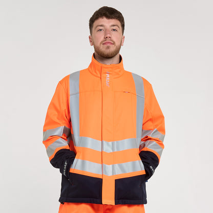 Two Tone Interactive Softshell Jacket Orange/Navy