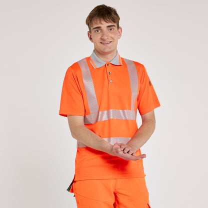 Short Sleeve Polo Shirt Orange - Bamboo Content