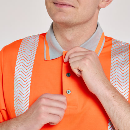 Short Sleeve Polo Shirt Orange - Bamboo Content