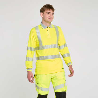Long Sleeve Polo Shirt Yellow - Bamboo Content