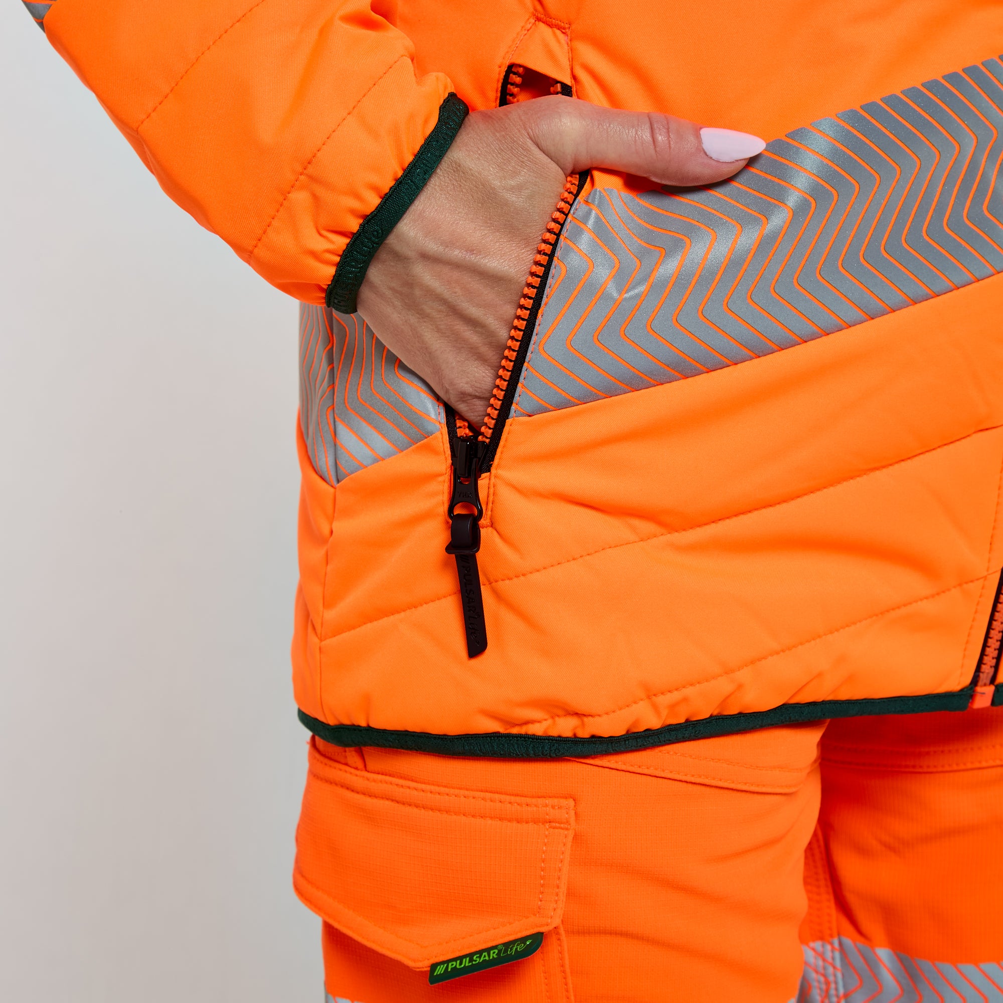 Women's Reversible Puffer Jacket Orange
