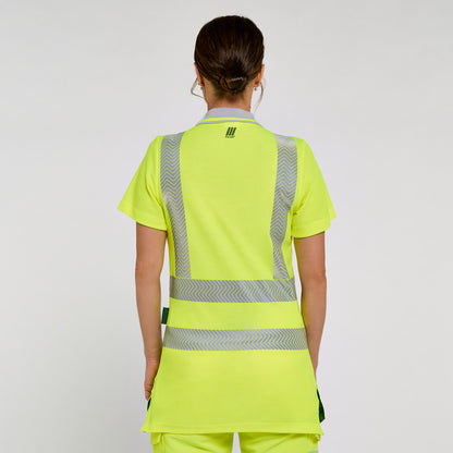 Women's Short Sleeve Polo Shirt Yellow - Bamboo Content
