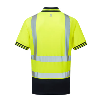 Two Tone Short Sleeve Polo Shirt Yellow