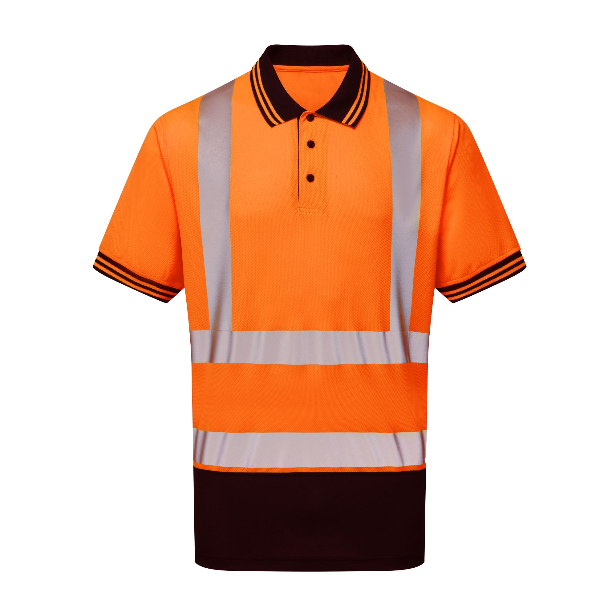 Two Tone Short Sleeve Polo Shirt Orange