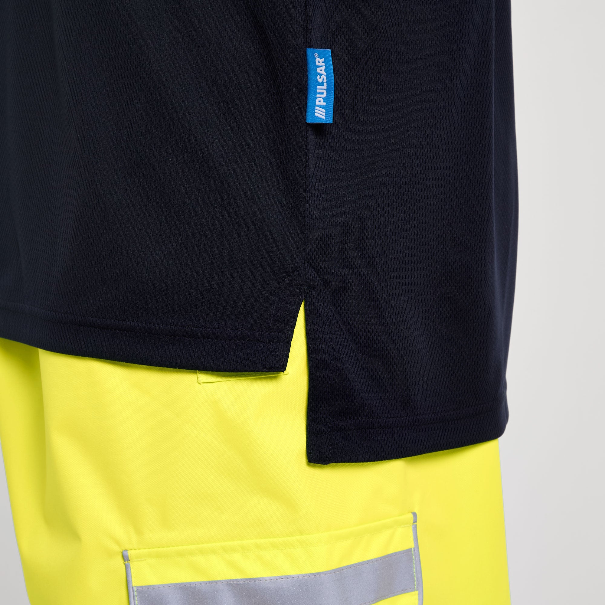Two Tone Long Sleeve Polo Shirt Yellow