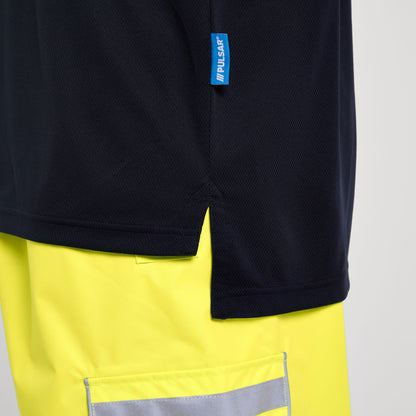 Two Tone Long Sleeve Polo Shirt Yellow