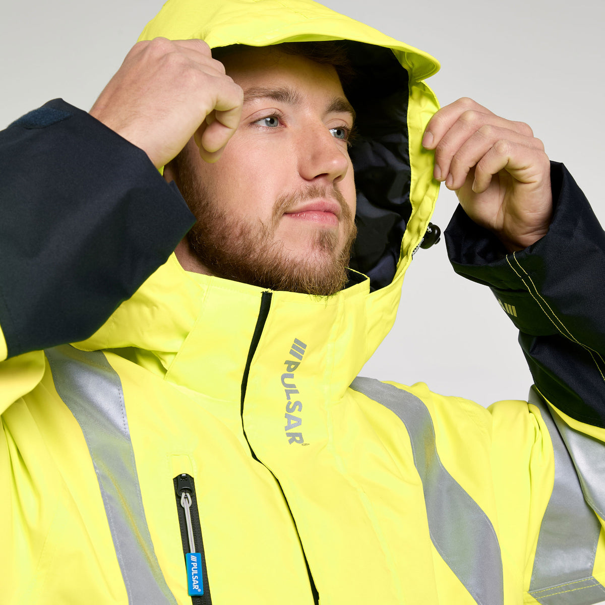 Two Tone Mesh Lined Storm Coat Yellow Navy