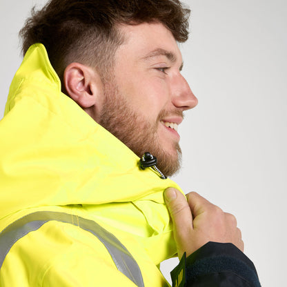 Two Tone Mesh Lined Storm Coat Yellow Navy