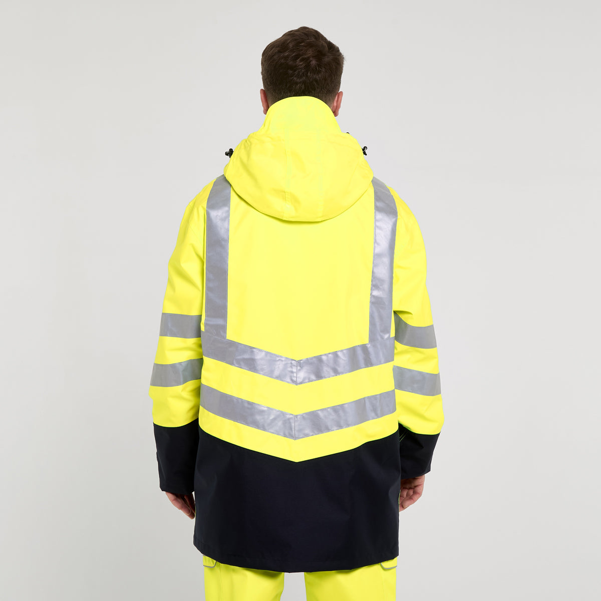 Two Tone Mesh Lined Storm Coat Yellow Navy