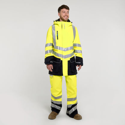 Two Tone Mesh Lined Storm Coat Yellow Navy
