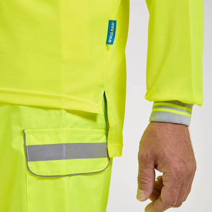 Long Sleeve Polo Shirt Yellow - Recycled Content