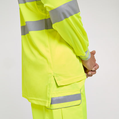Long Sleeve Polo Shirt Yellow - Recycled Content