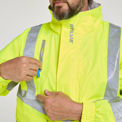 Mesh Lined Bomber Jacket Yellow