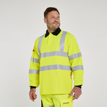 Electric ARC Long Sleeve Polo Shirt Yellow