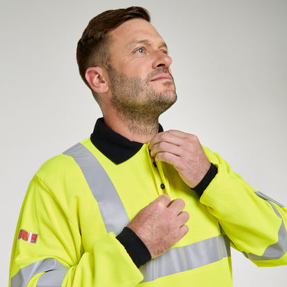 Electric ARC Long Sleeve Polo Shirt Yellow