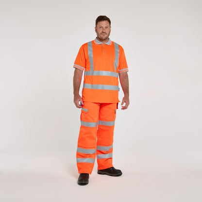 Short Sleeve Polo Shirt Orange - Recycled Content