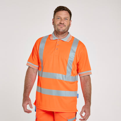 Short Sleeve Polo Shirt Orange - Recycled Content