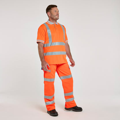 Short Sleeve Polo Shirt Orange - Recycled Content