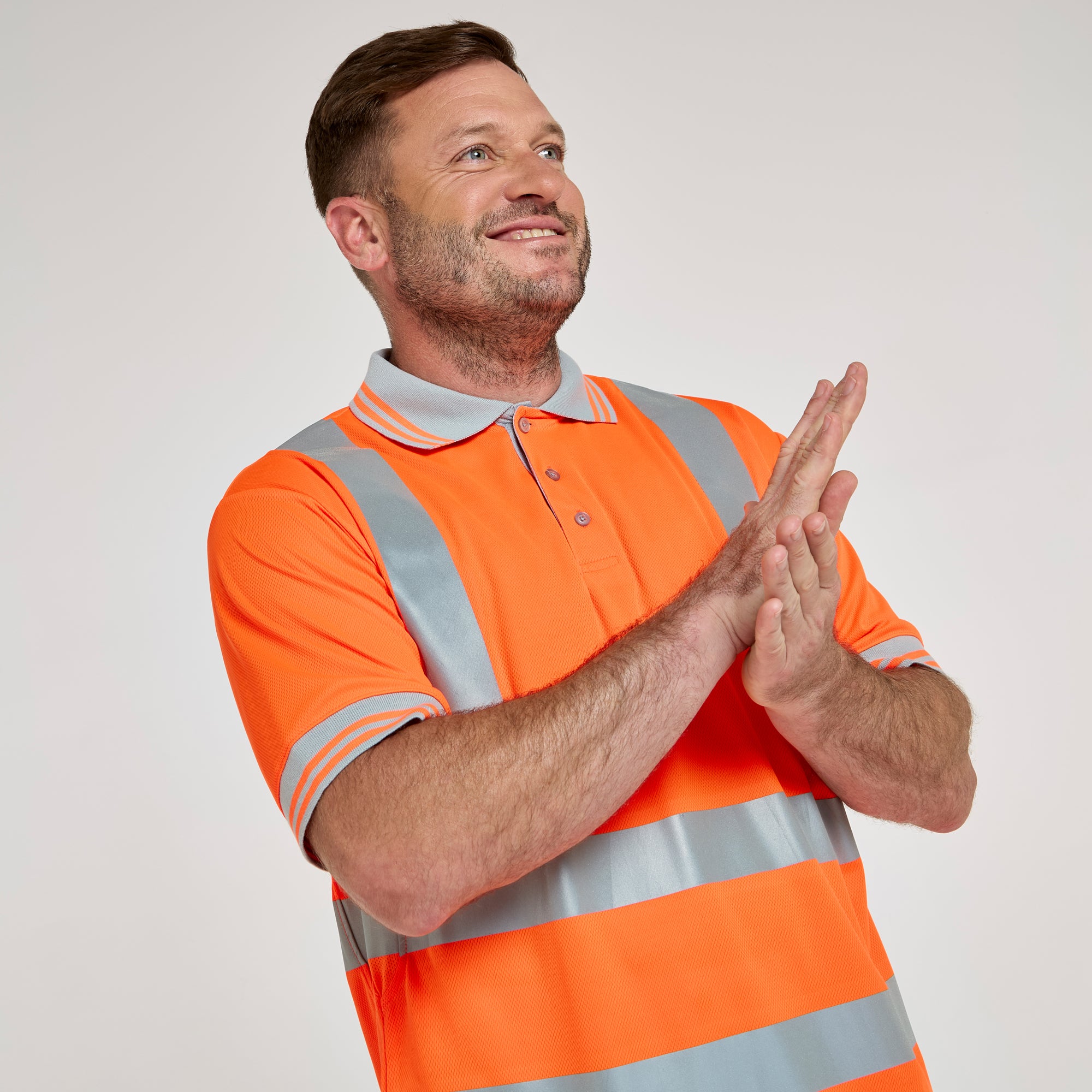 Short Sleeve Polo Shirt Orange - Recycled Content
