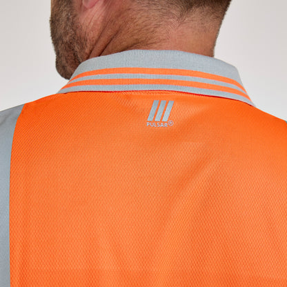 Short Sleeve Polo Shirt Orange - Recycled Content
