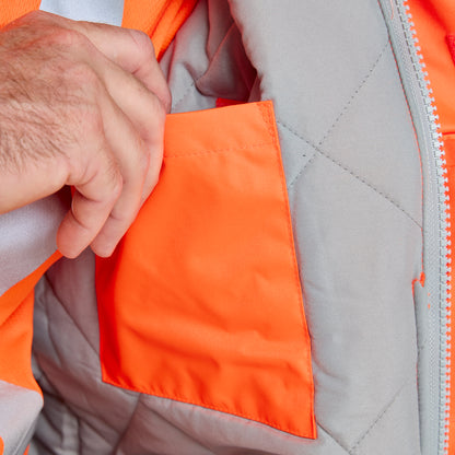 Padded Bomber Jacket Orange - Recycled Content