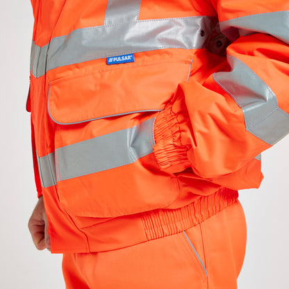 Padded Bomber Jacket Orange - Recycled Content