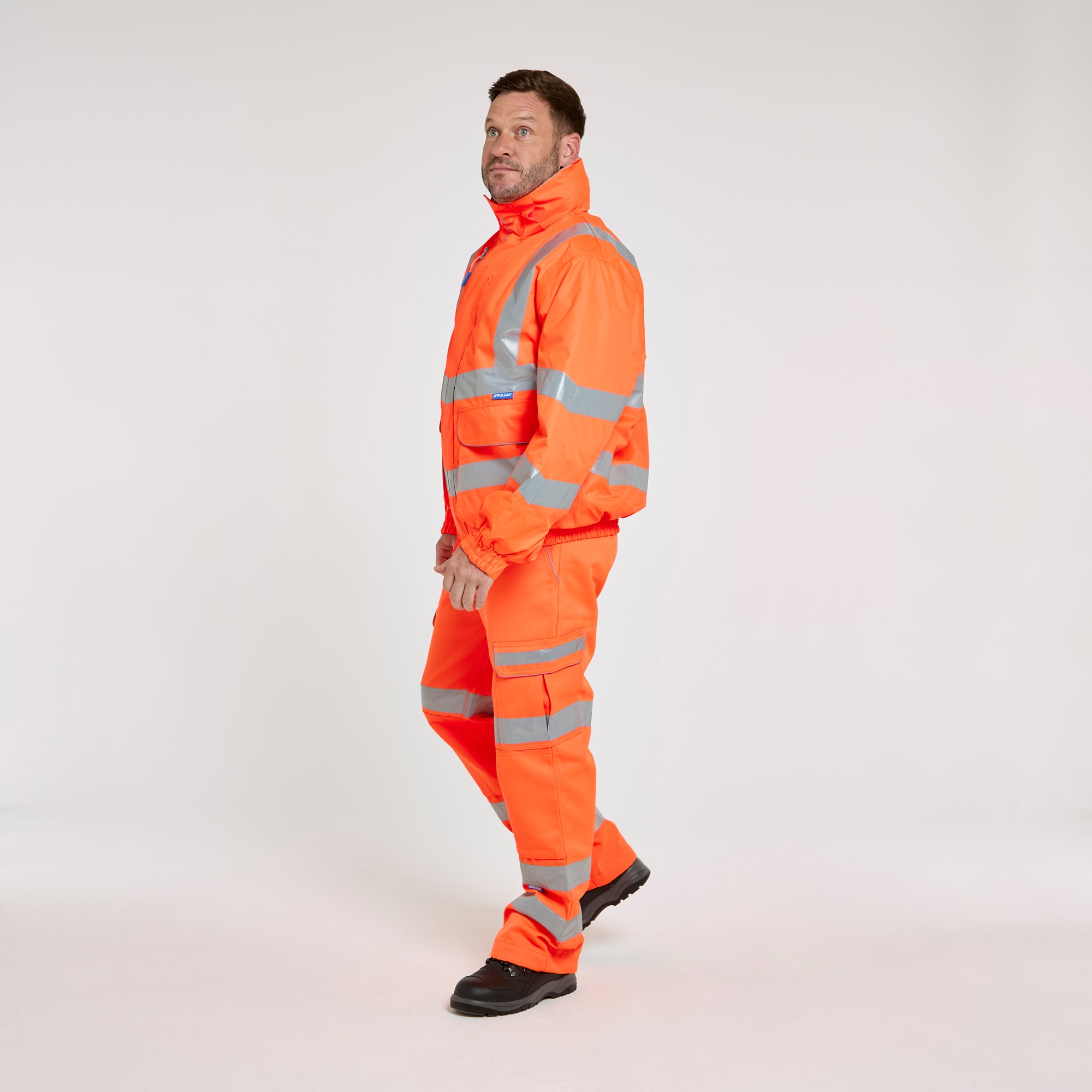 Padded Bomber Jacket Orange - Recycled Content