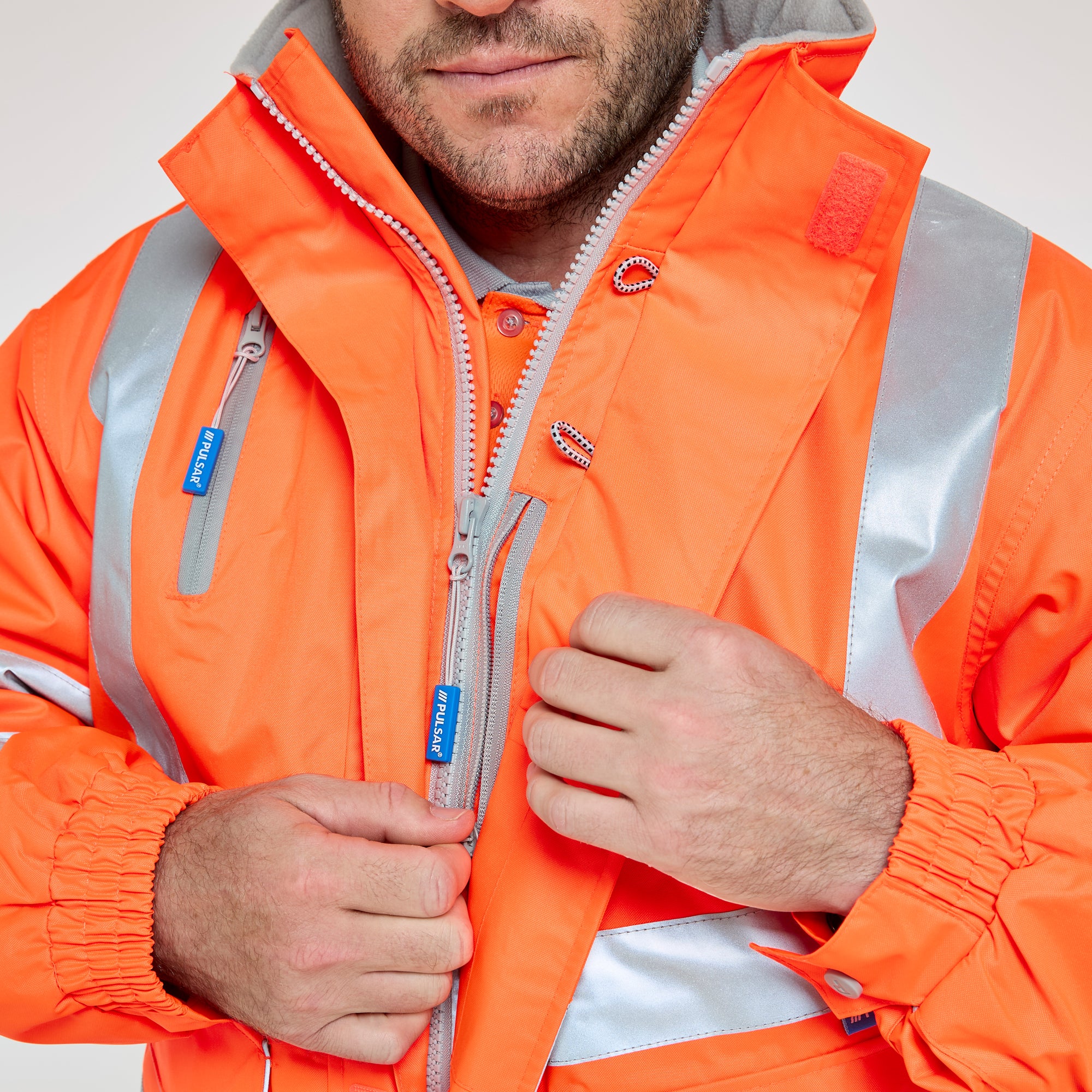 Padded Bomber Jacket Orange - Recycled Content