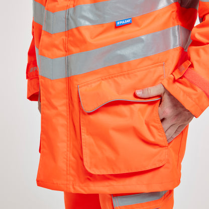 Padded Storm Coat Orange - Recycled Content