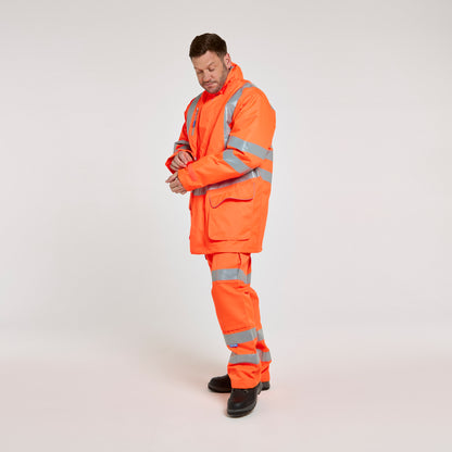 Padded Storm Coat Orange - Recycled Content